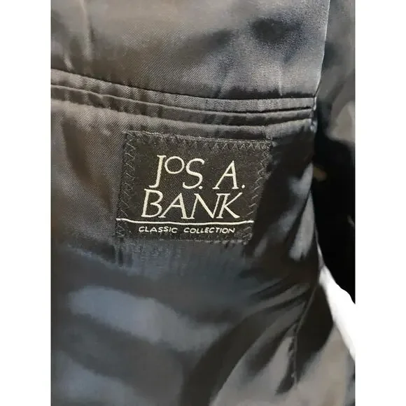 Jos A Bank Blazer Mens 42R Wool Black Suit Jacket Two Button EUC Pockets - Picture 5 of 14